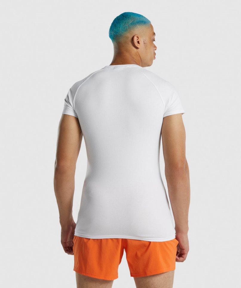 Men's Gymshark Apollo T-Shirts White | NZ 5EKRTF